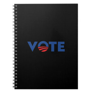 Carnet Vote hope rouge noir et bleu typographie démocrate