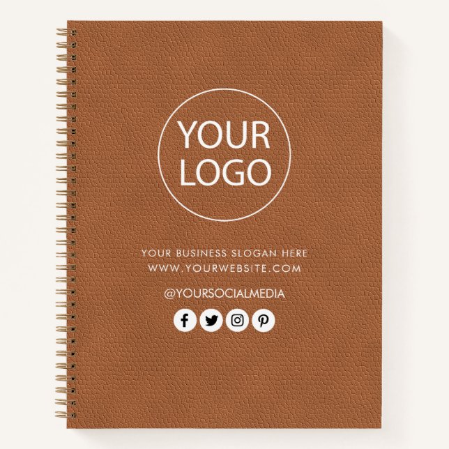 Carnet Votre entreprise Logo & Texte Entreprise Marqué Cu (Devant)