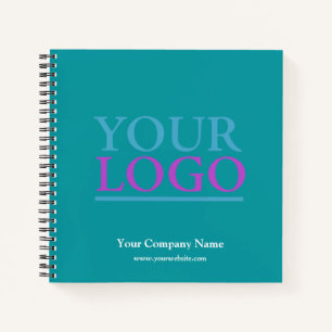 Carnet Votre Logo, Bus.Name & Website Promo, Deep Turquoi