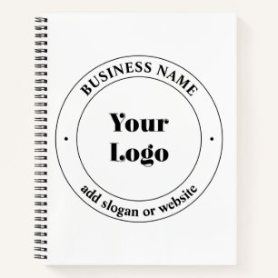 Carnet Votre logo d'entreprise et texte promotionnel Bl