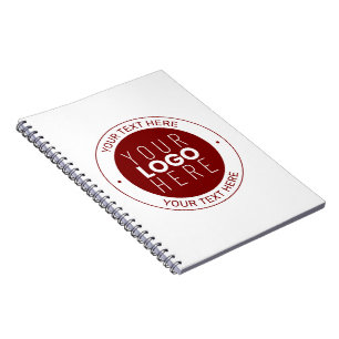 Carnet Votre logo et texte personnalisable Rouge foncé/