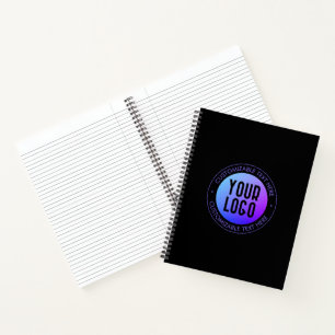 Carnet Votre logo & moderne bleu & violet Ombre dégradant