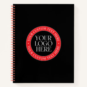 Carnet Votre logo ou autre image Noir Rouge & Blanc
