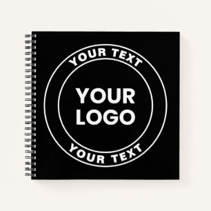 Carnet Votre logo téléchargé + texte circulaire gras