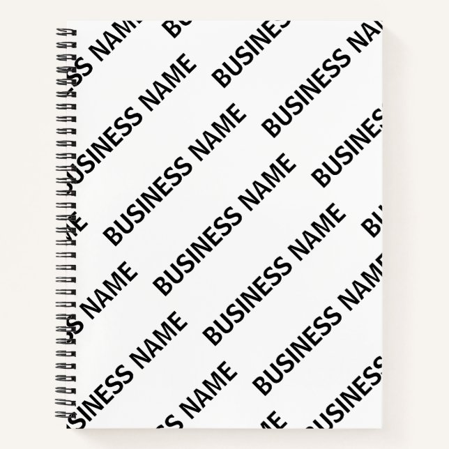 Carnet Votre Motif de nom d'entreprise | Noir et blanc (Devant)