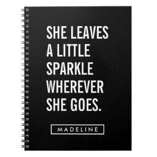 Carnet Votre nom | Elle Feuille Un Peu Étincelante