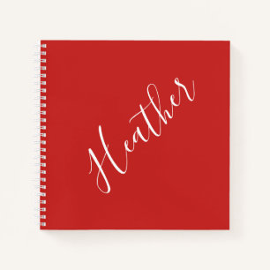 Carnet Votre script blanc personnalisé en rouge