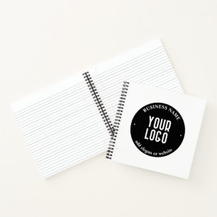 Carnet Votre texte et logo téléchargé Noir et blanc mod