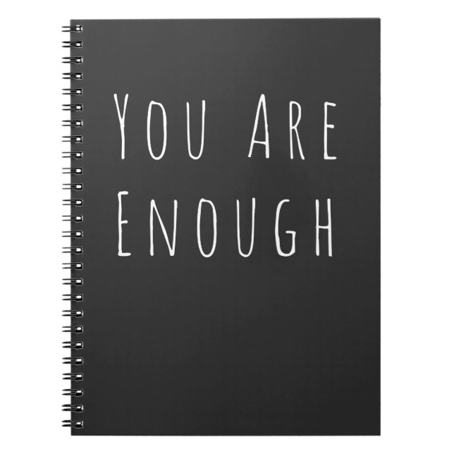 Carnet Vous êtes Assez Citation Inspirationnelle Noir Bla (Devant)
