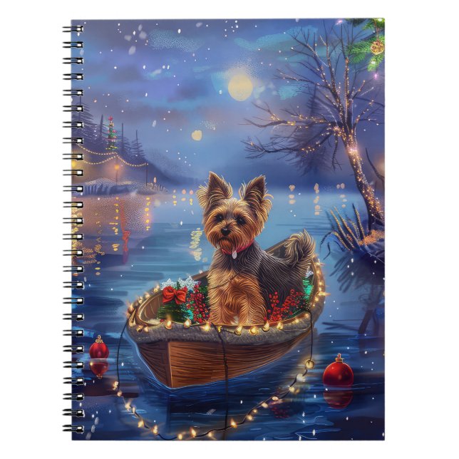 Carnet Voyage de fête de Noël du Biewer Terrier (Devant)