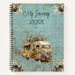 Carnet Voyage de remorque à fleurs personnalisée