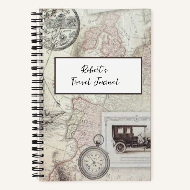 Carnet Voyage vintage personnalisé (Recto)