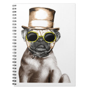 Carnet Vraiment Mignonne Carlin À Vapeur Avec Lunettes