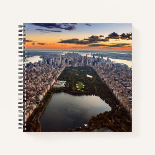 Carnet Vue aérienne de Central Park au coucher du soleil