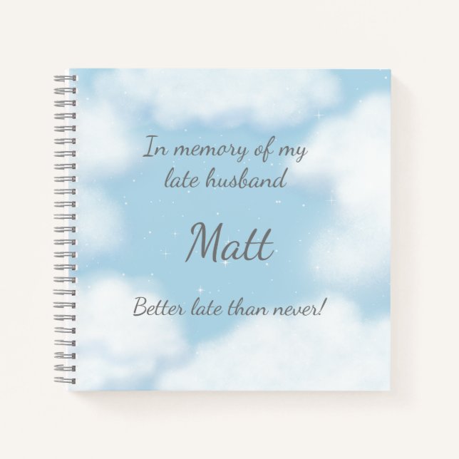 Carnet Vue du ciel Dreamy Nuages blancs Personnalisé (Devant)