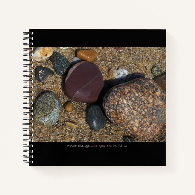 Carnet w. image de pierre + texte inspirant (Devant)