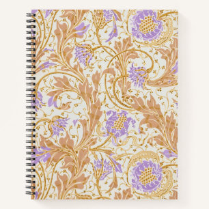 Carnet Walter Crane Arts & Crafts Art floral pourpre
