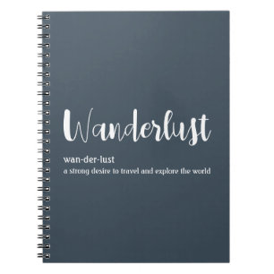 Carnet Wanderlust définition blanc gris bleu couleur