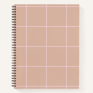 Carnet Warm Beige Grid Pattern Minimal Soft Check Design