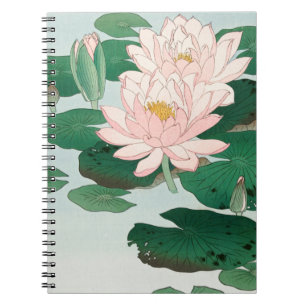Carnet Water Lily par Ohara Koson, Floral Art japonais
