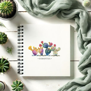 Carnet Watercolor Cactus Journalisation personnalisée