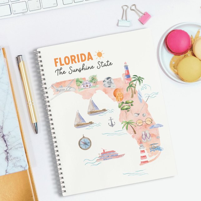 Carnet Watercolor California State Art Plan Travel Journa (In situ)