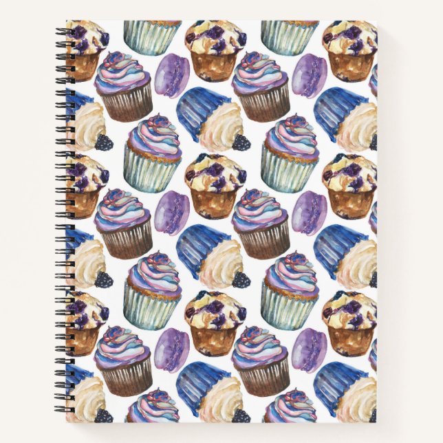 Carnet Watercolor cupcakes (Devant)