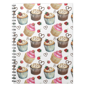 Carnet Watercolor cupcakes