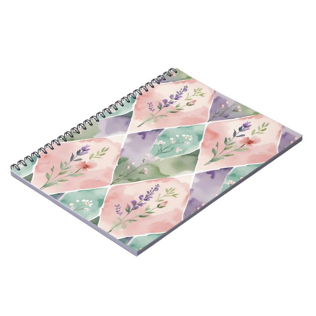 Carnet Watercolor Floral Patchwork (Côté gauche)