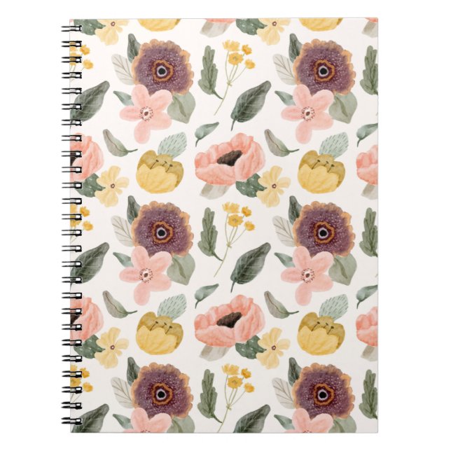 Carnet Watercolor Pastel Floral Seamless Pattern | Soft (Devant)