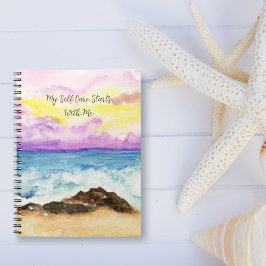 Carnet Watercolor Sunset Beach Self Care Commence Avec Mo