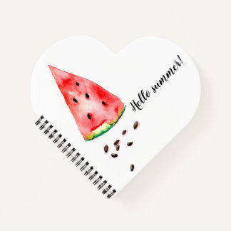 Carnet Watermelon avec graines design aquarelle tendance.