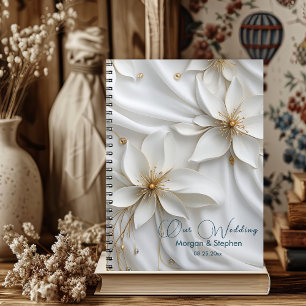 Carnet Wedding planner blanc et doré Satin