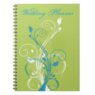 Carnet Wedding planner bleu vert blanc