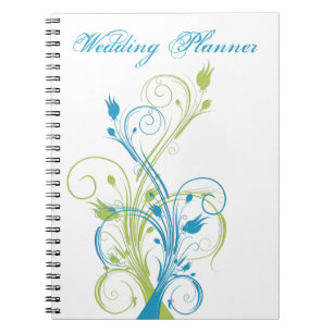 Carnet Wedding planner bleu vert blanc