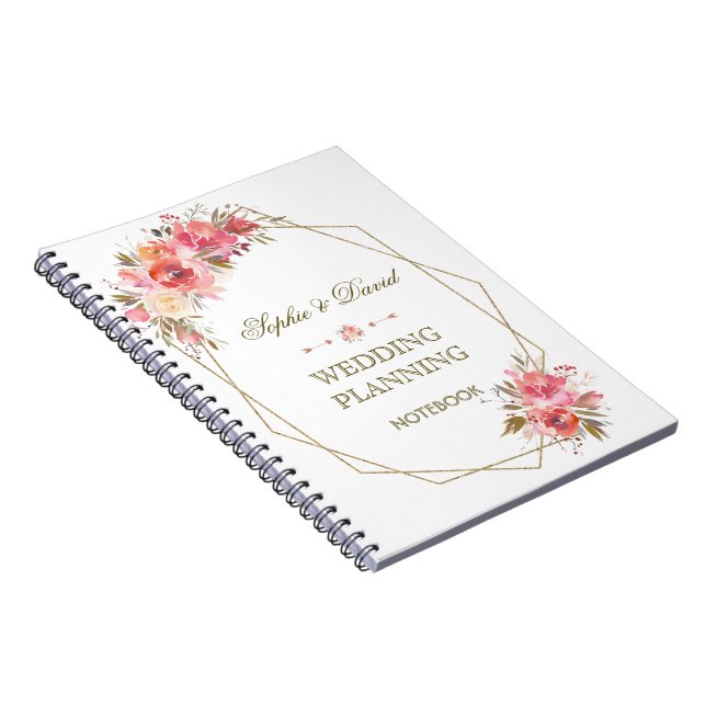 Carnet Wedding planner de cadre de Parties scintillant or (Côté Droit)