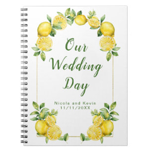 Carnet Wedding planner de cadre vert citron italien
