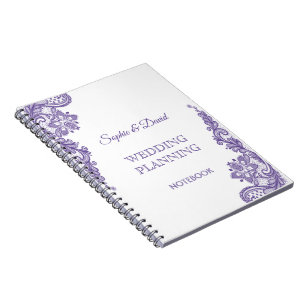 Carnet Wedding planner de dentelle ultra violet moderne