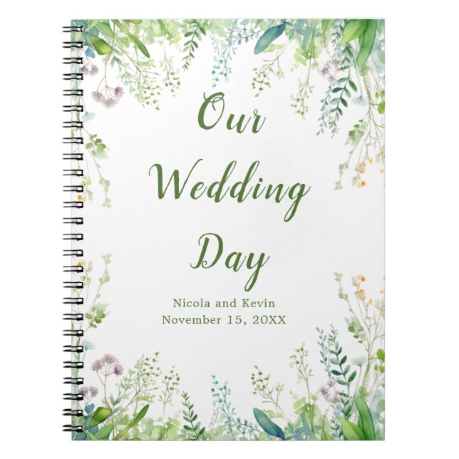 Carnet Wedding planner Feuille Eucalyptus Greenery (Devant)