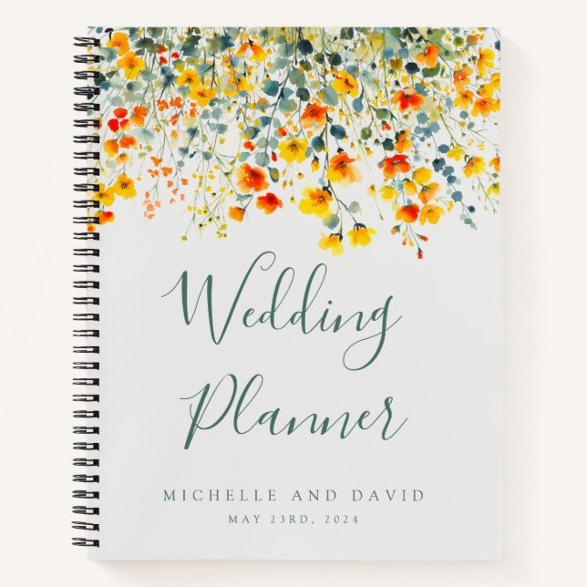 Carnet Wedding planner floral d'été gras (Devant)