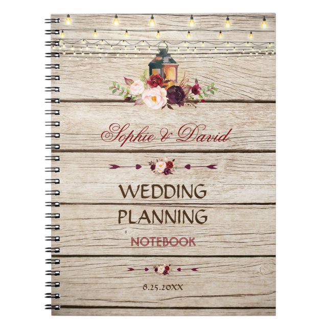 Carnet Wedding planner floral du Marsala de Bourgogne (Devant)