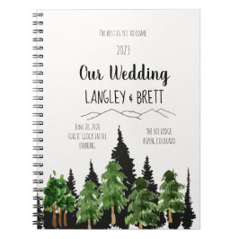 Carnet Wedding planner forestier rustique personnalisé