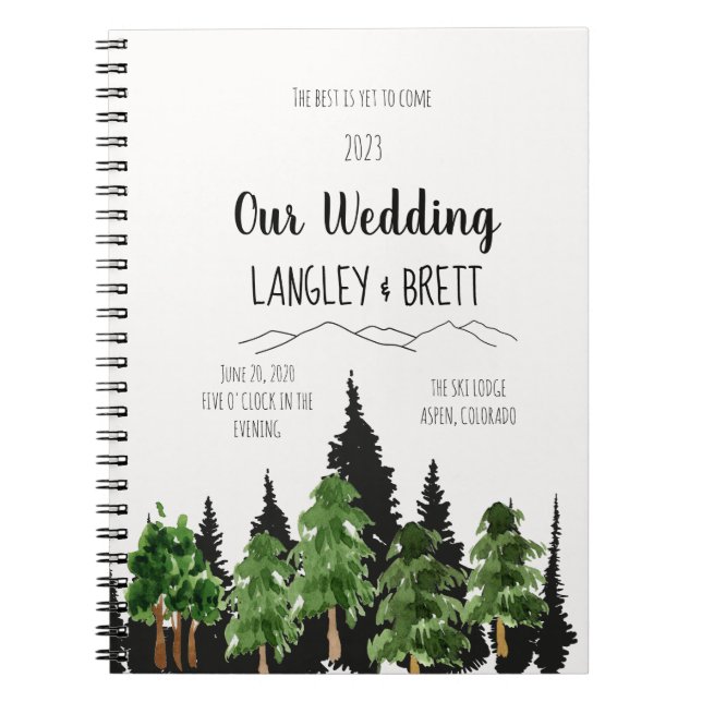 Carnet Wedding planner forestier rustique personnalisé (Devant)