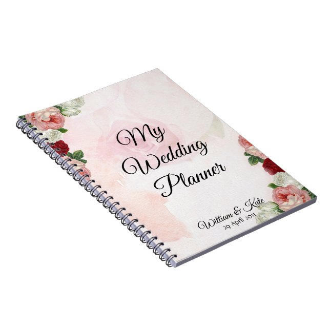 Carnet Wedding planner Rose personnalisé (Côté Droit)