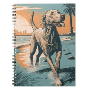 Carnet Weimaraner à la plage