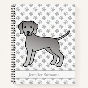 Carnet Weimaraner Chien de Dessin Animé Mignon & Texte Pe