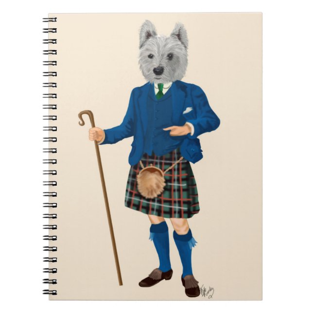 Carnet West Highland Terrier à Kilt (Devant)
