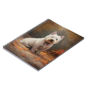 Carnet West Highland White Terrier à l'automne Leaves aut