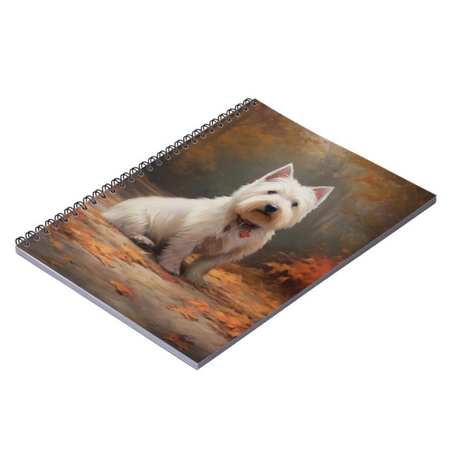 Carnet West Highland White Terrier à l'automne Leaves aut (Côté gauche)