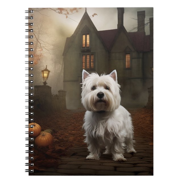 Carnet West Highland White Terrier Halloween effrayant (Devant)